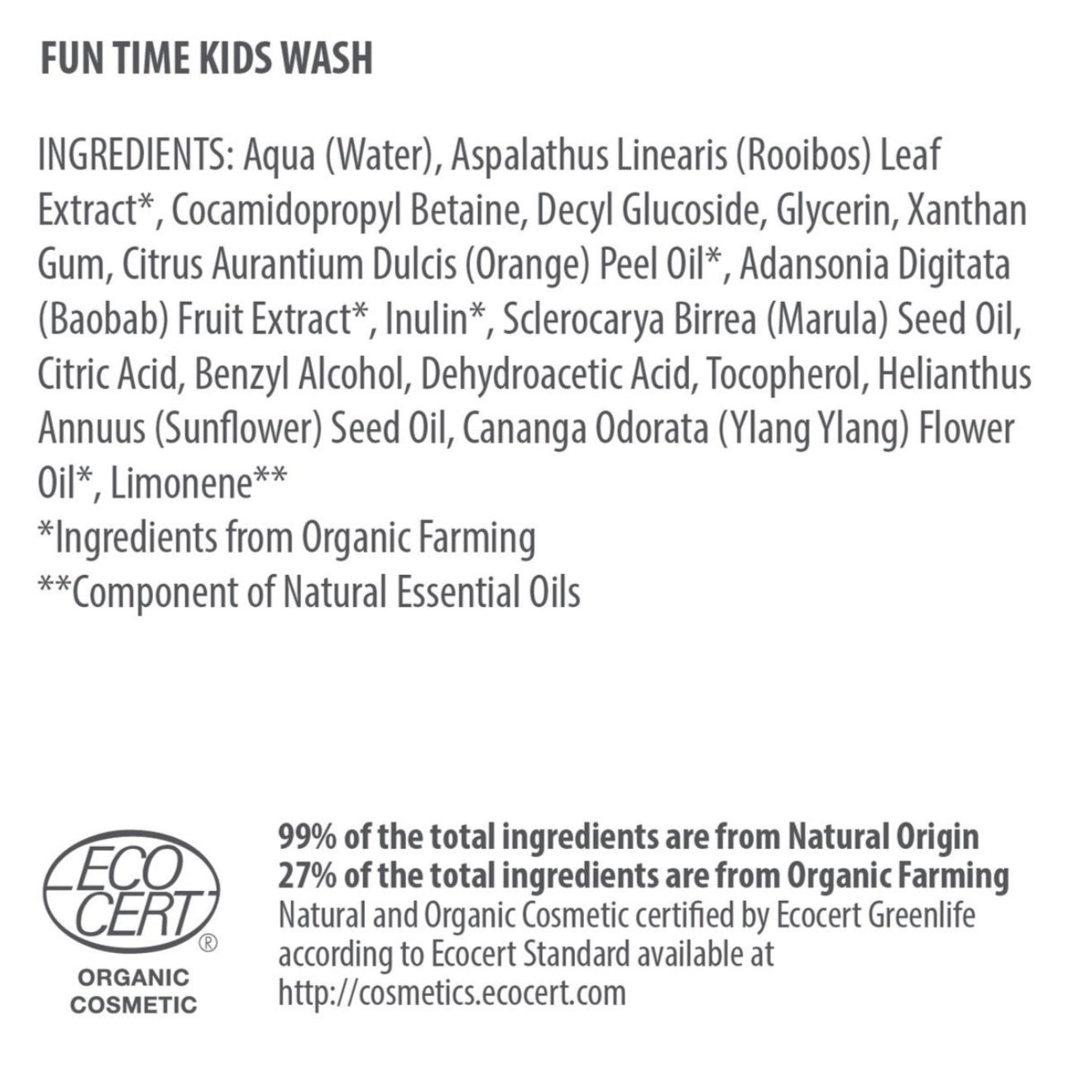 Pure Beginnings - Fun Time Kids Wash with Organic Rooibos 500ml