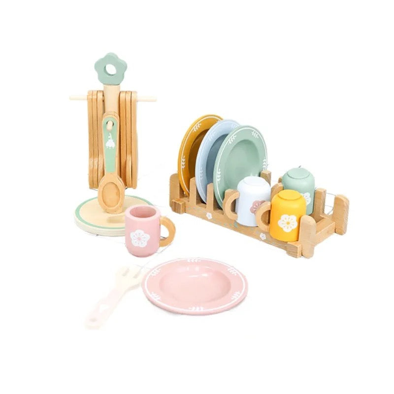 Wooden toy kitchen cutlery set - my little Dinnerware