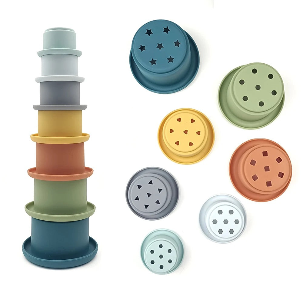 Silicone stacking cups