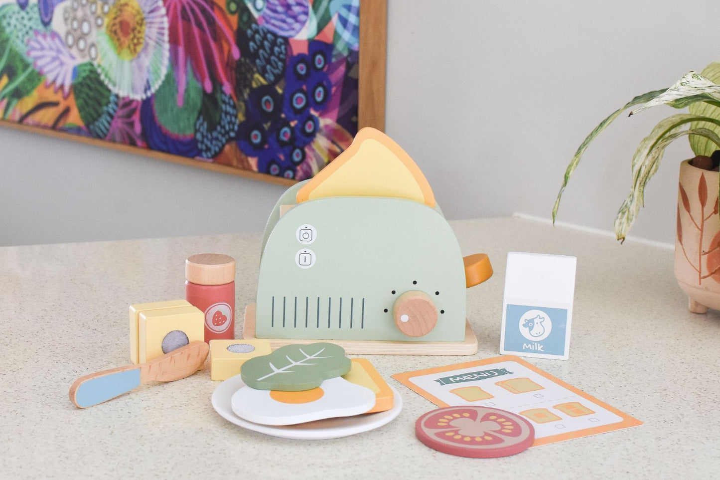 Wooden Toaster Breakfast set