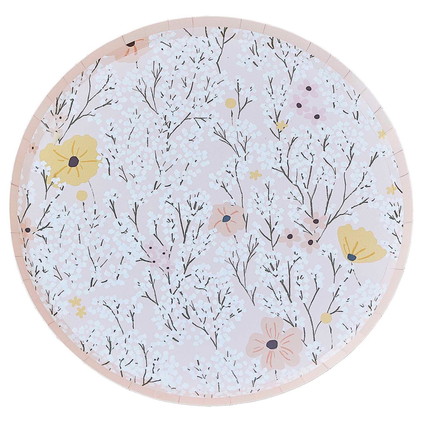 Pink Floral Paper Plates