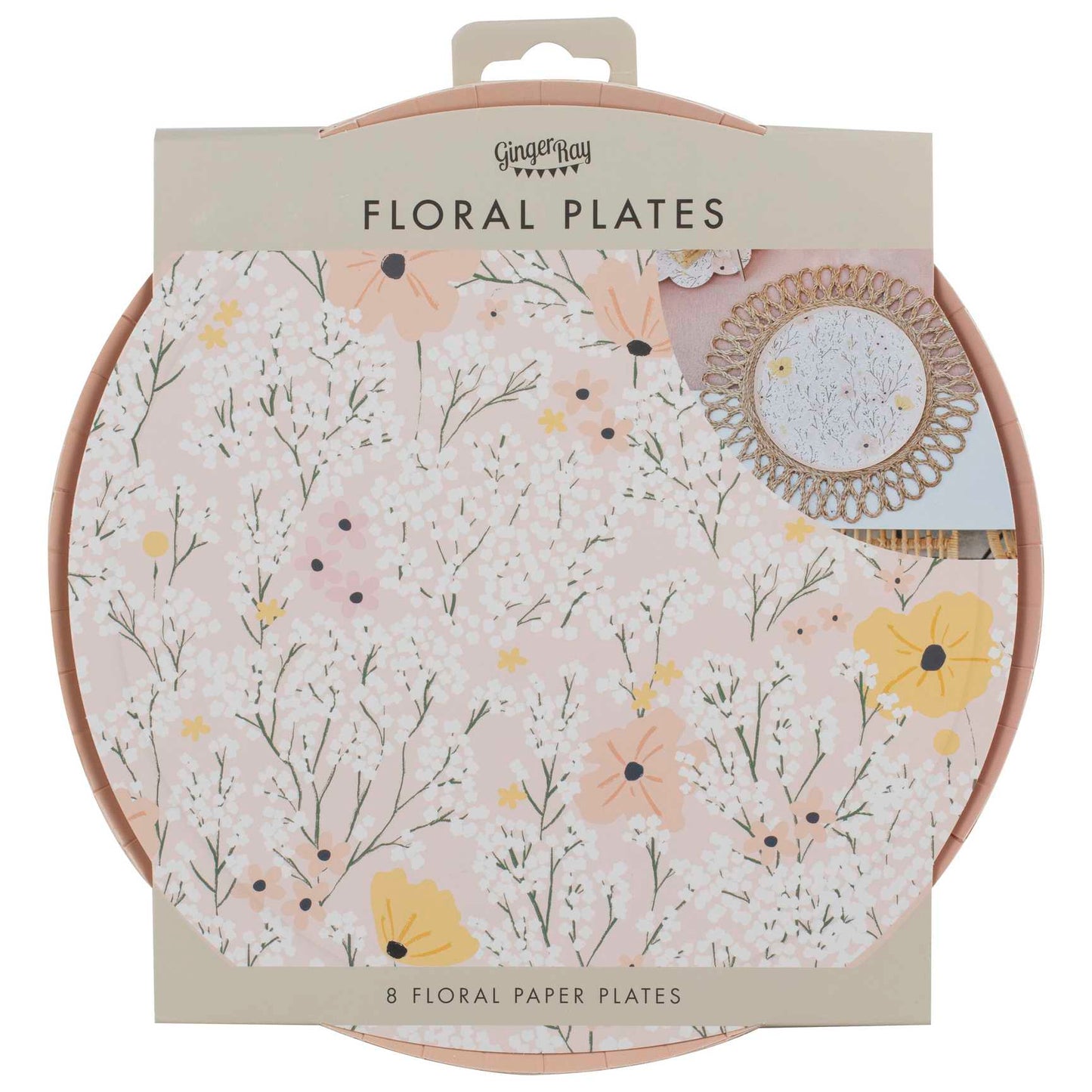 Pink Floral Paper Plates