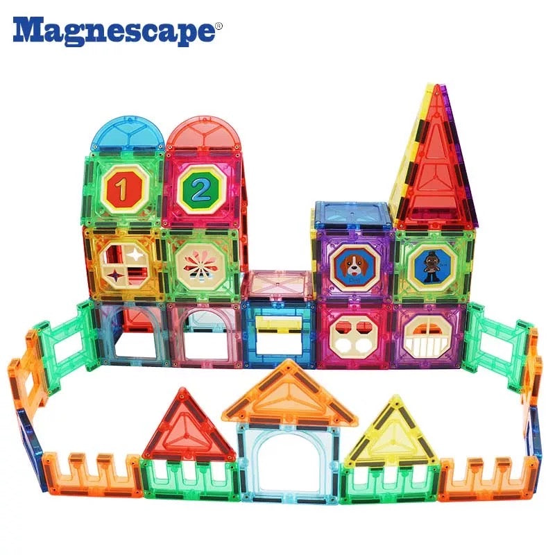 Magnescape Magnetic building blocks & tiles - 168 Piece