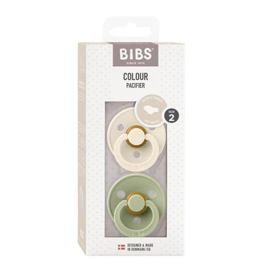 BIBS COLOUR TETINA ANATÓMICA IVORY/SAGE - TAMANHO 2 (6-18 MESES)
