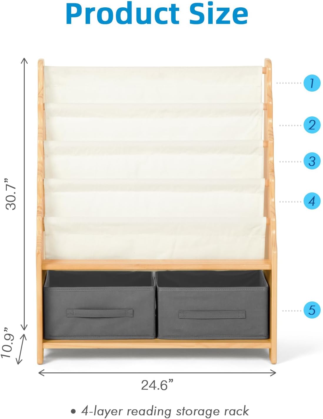 Solid Wooden Bookshelf
