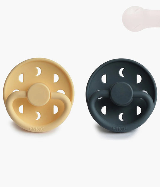 Frigg Moon Phase 2 Chupetas Pale Daffodil/Slate Silicone Redonda 0-6m