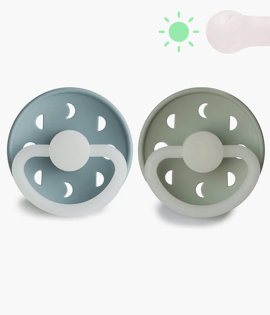 Frigg Moon Phase 2 Chupetas Pale Daffodil/Slate Silicone Redonda 6-18m