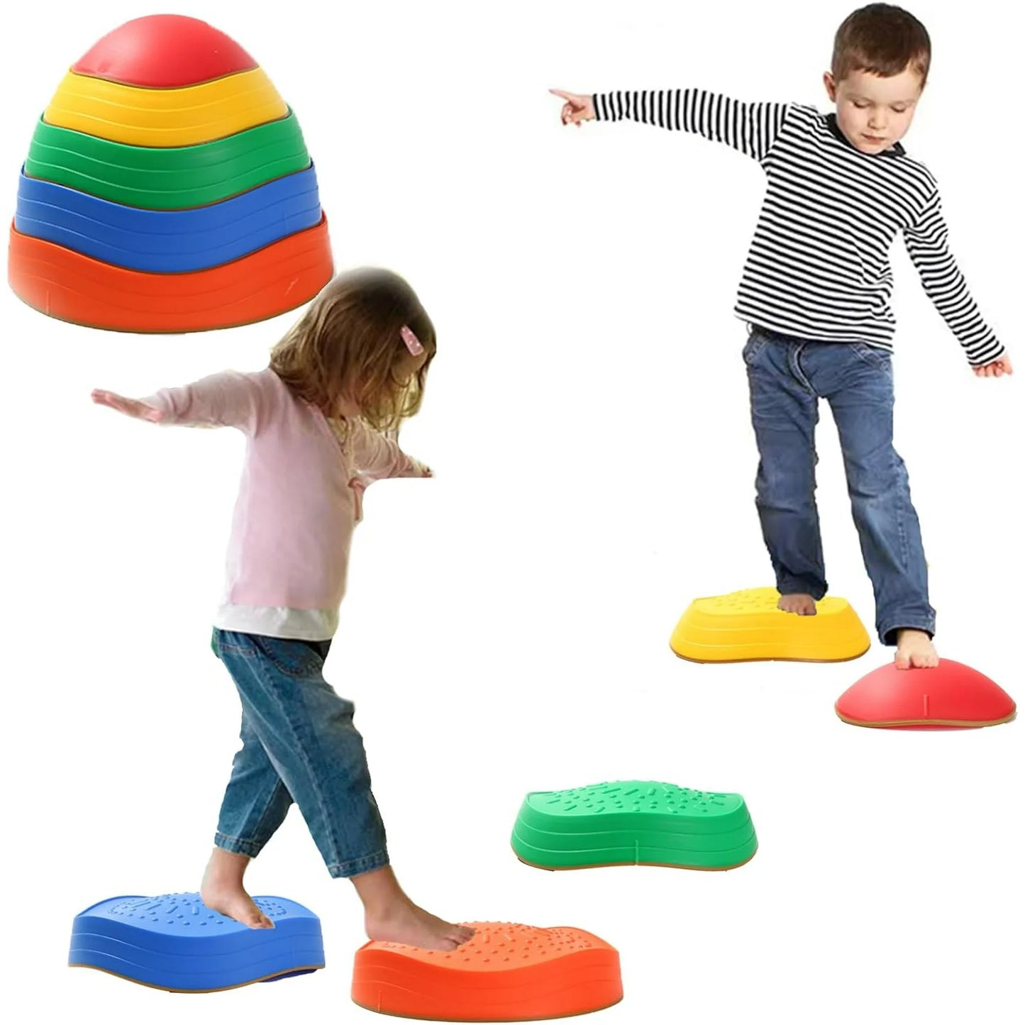 5pcs Non- slip Sensory Stepping stones for kids - Balancing stone