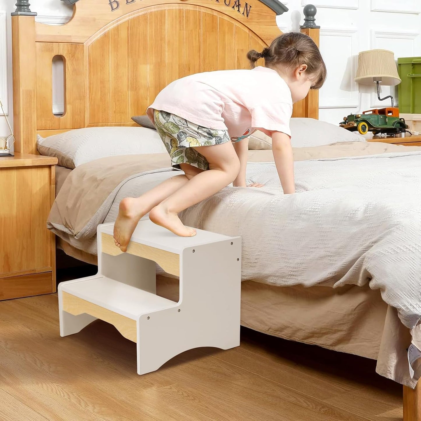 Montessori wooden non slip kids stool