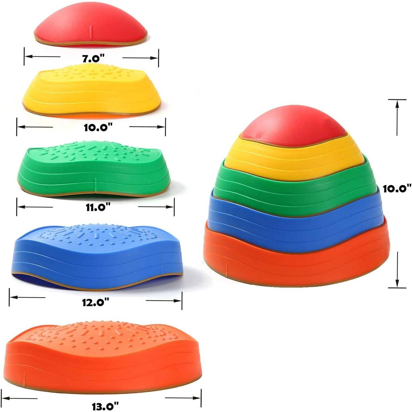 5pcs Non- slip Sensory Stepping stones for kids - Balancing stone