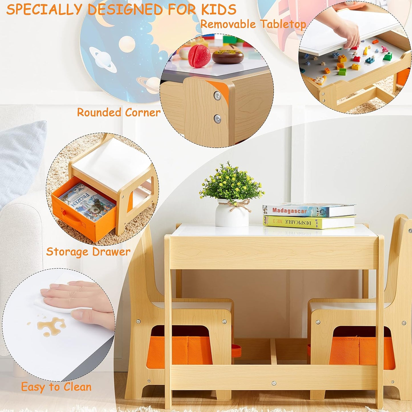 Kids table and chair set