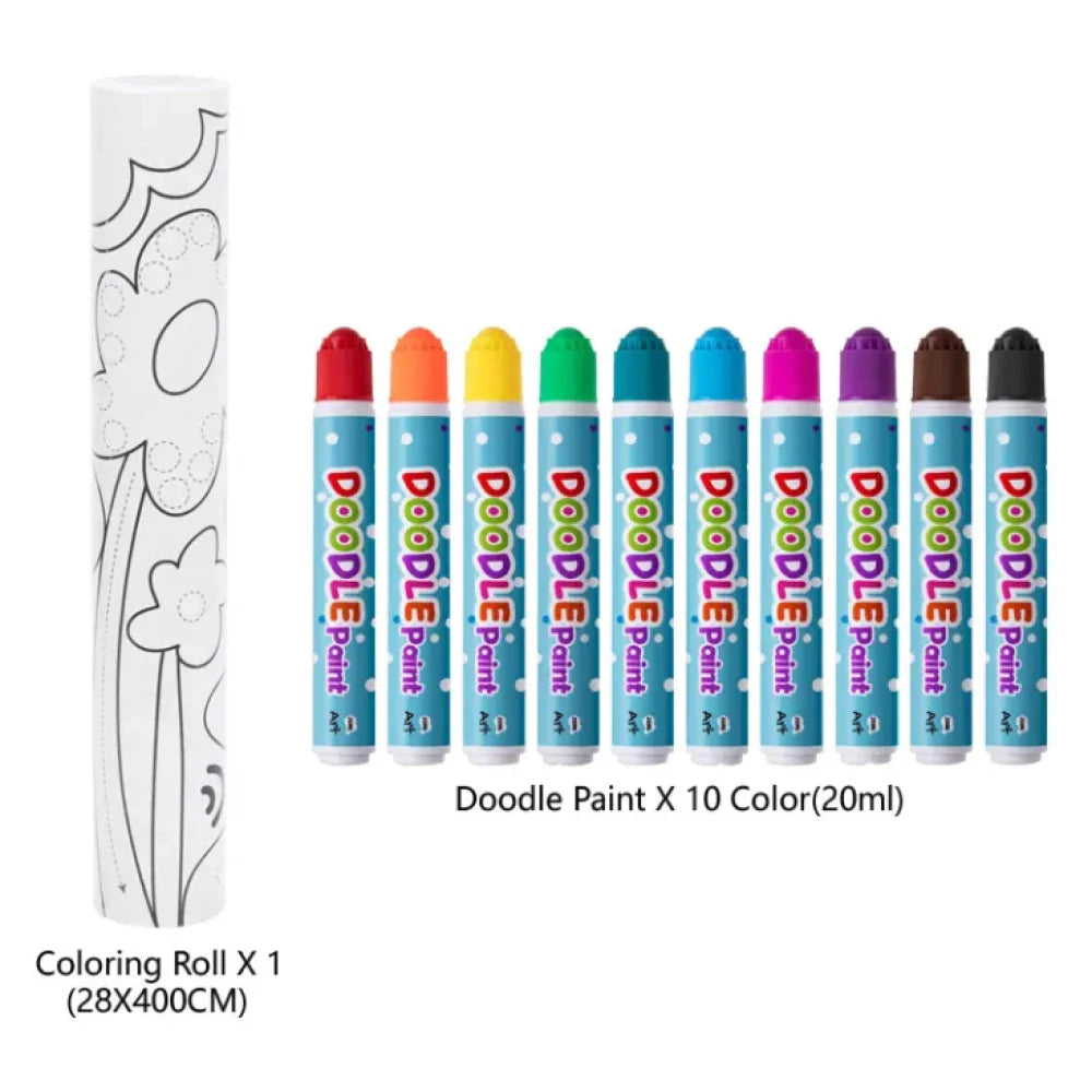 Doodle Map Paint kit Roll Map: 10 Colors