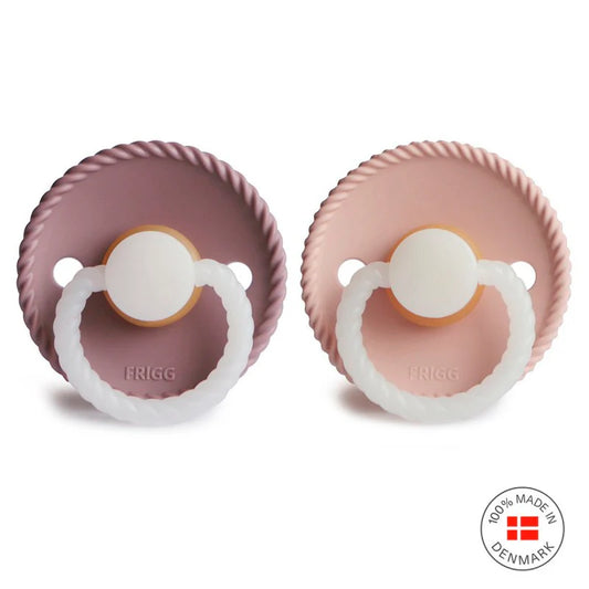 CHUPETAS BORRACHA NATURAL - ROPE BRILHA NO ESCURO MAUVE/BLUSH