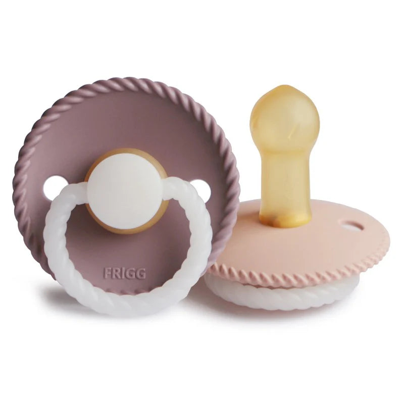 CHUPETAS BORRACHA NATURAL - ROPE BRILHA NO ESCURO MAUVE/BLUSH