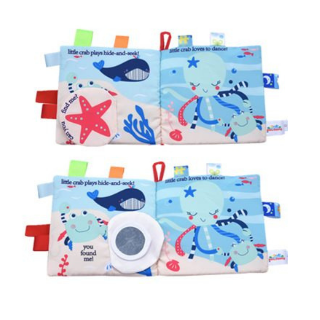 Soft Baby Label Cloth Book - Little Crab's Adventure
