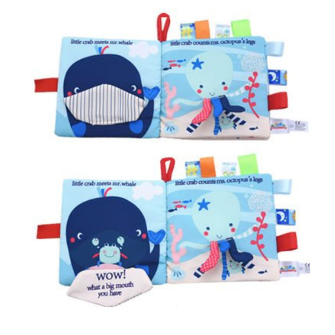 Soft Baby Label Cloth Book - Little Crab's Adventure