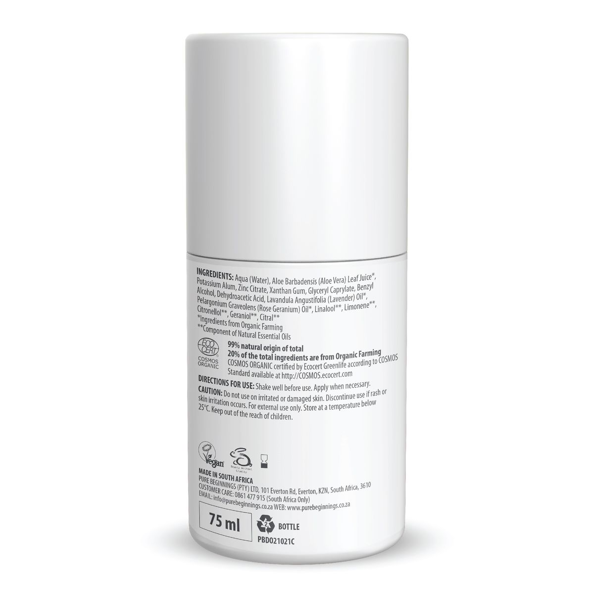 Pure Beginnings Mineral Roll On Deodorant 75ml