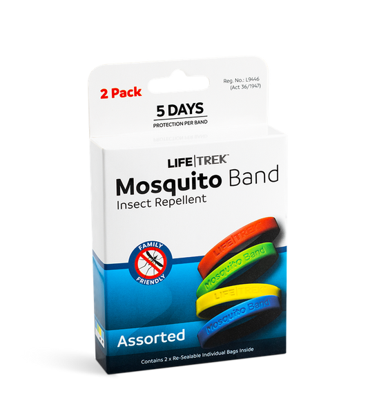 Lifetrek DEET Free Mosquito Repellent Adult Wrist Band Plain 2 Pack