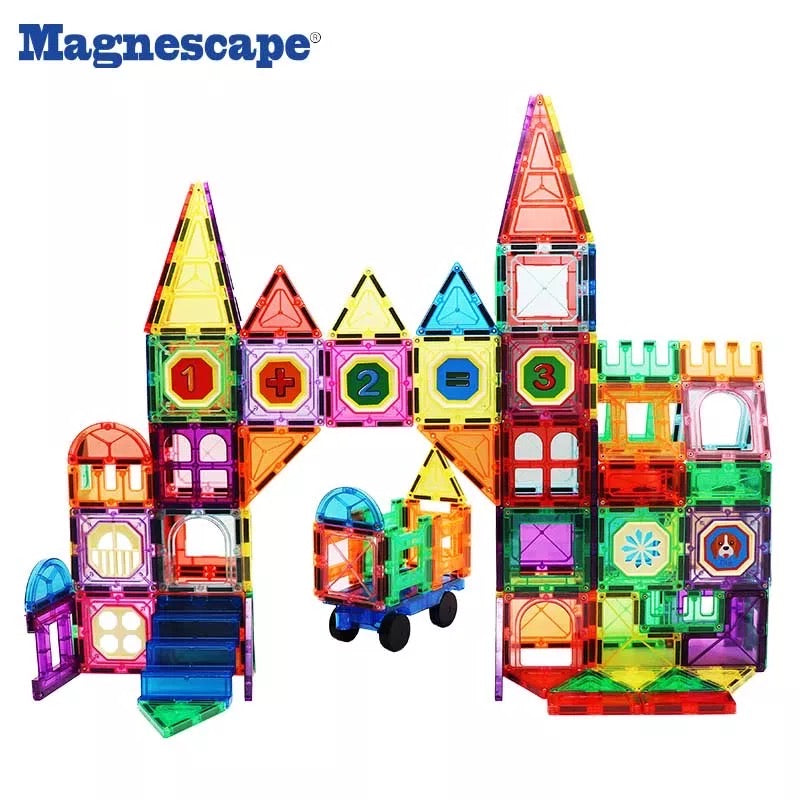 Magnescape Magnetic building blocks & tiles - 168 Piece