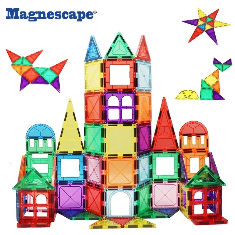 Magnescape Magnetic building blocks & tiles - 150 Pieces