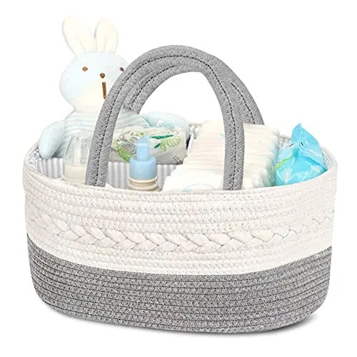 Cotton Rope Diaper Caddy Storage Basket