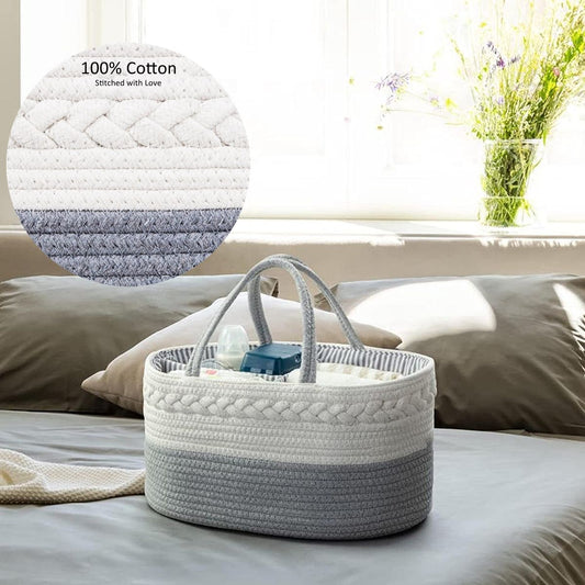 Cotton Rope Diaper Caddy Storage Basket